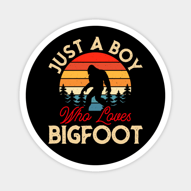 Just A Boy Who Loves Bigfoot Magnet by The WYLD Tribe